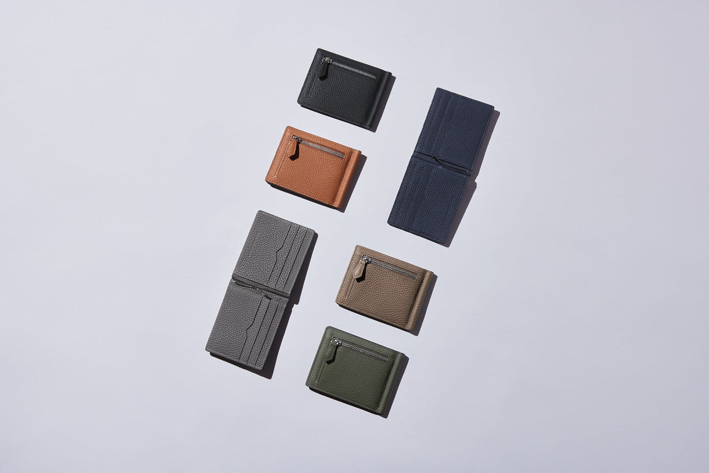 Bifold Bill Clip with Coin Case in Shrink Leather