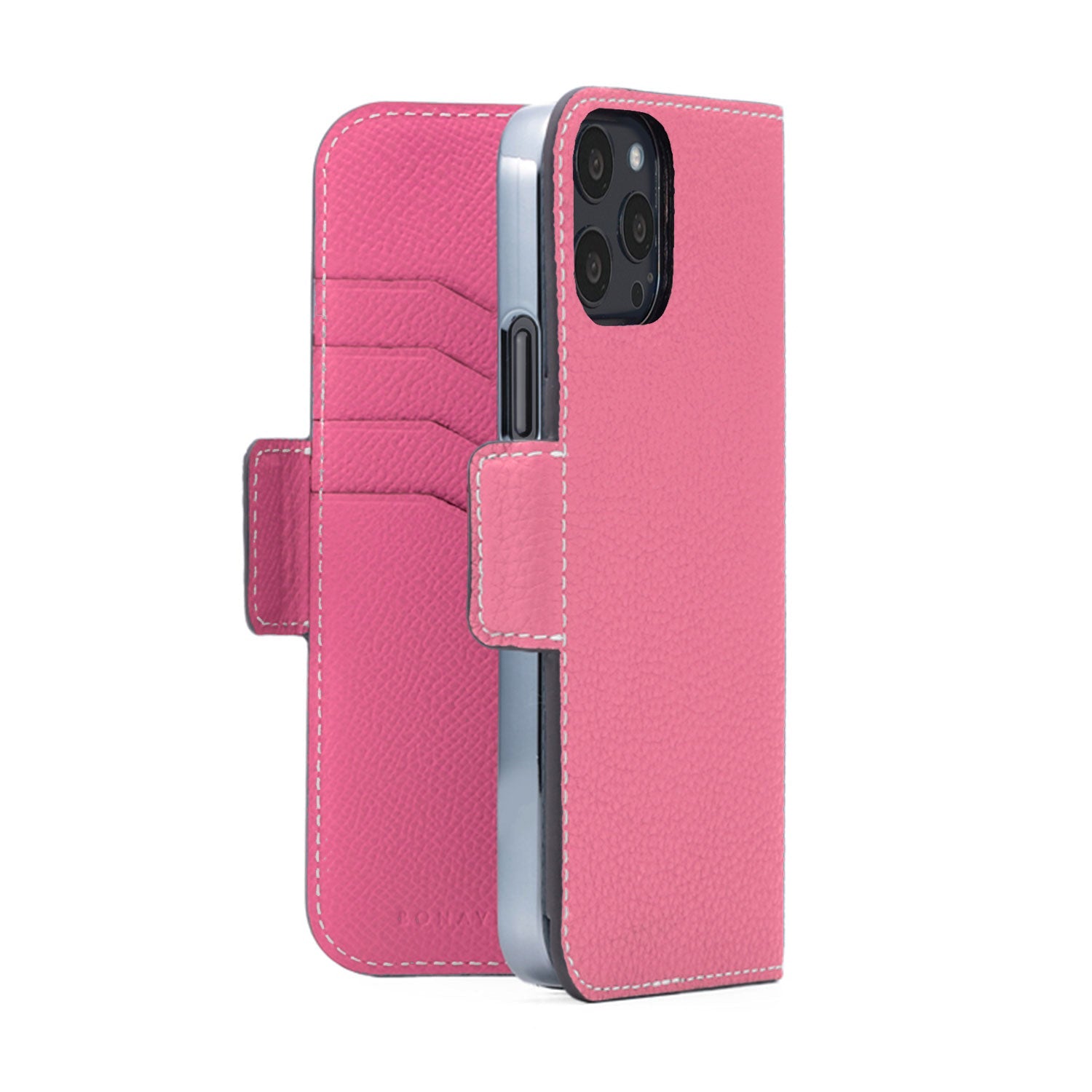 (iPhone 13 Pro Max) Stand Diary Case Shrink Leather