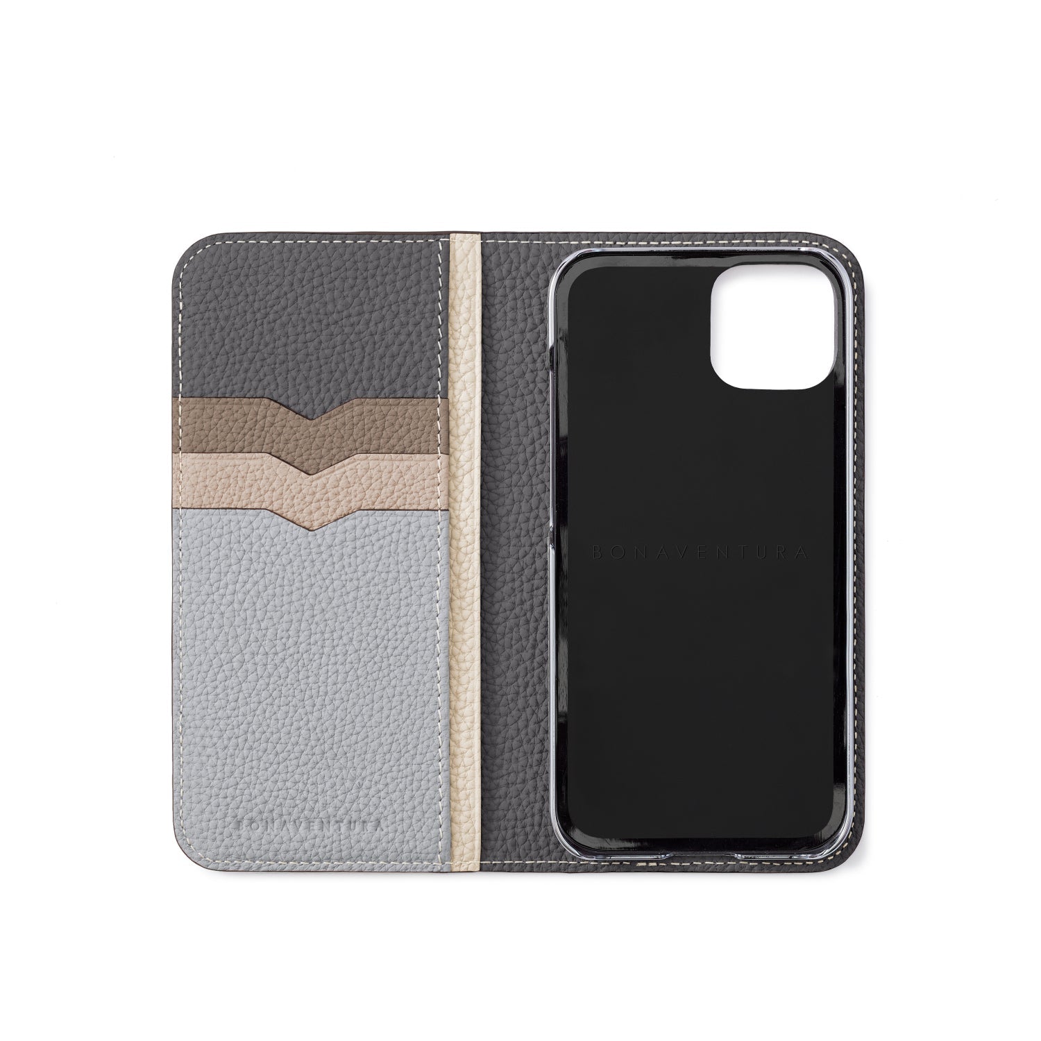 (iPhone 14) BONAVENTURA x YOSHIMASA HOSHIBA Diary Case Shrink Leather