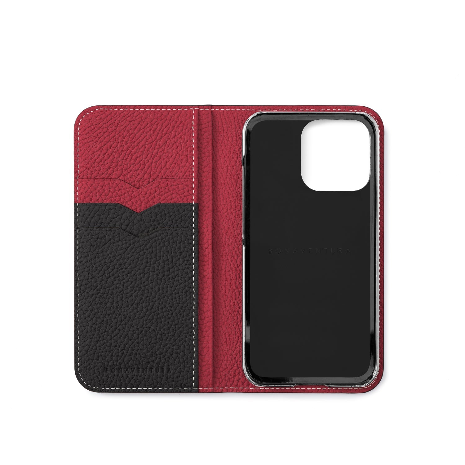 (iPhone 14 Pro) BONAVENTURA x YOSHIMASA HOSHIBA Diary Case Shrink Leather