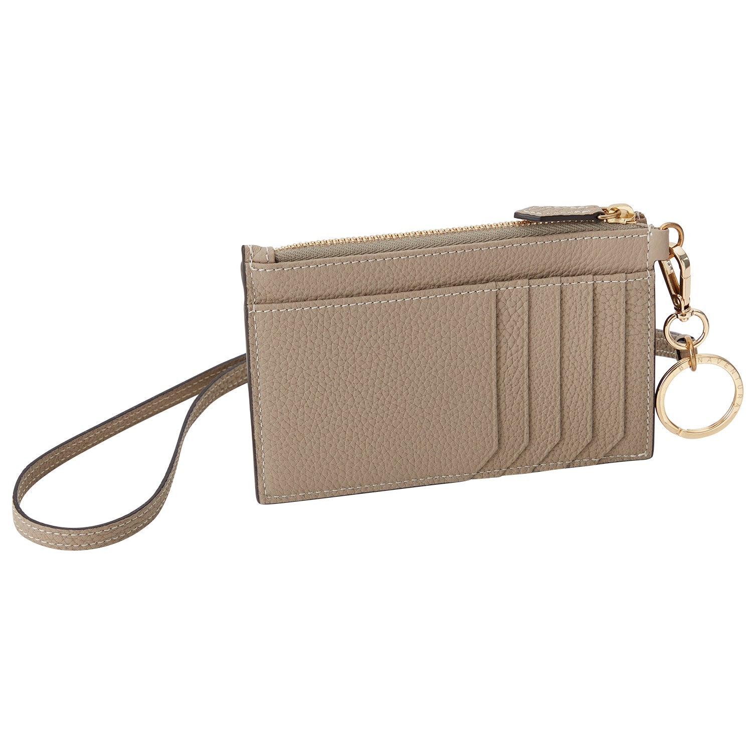 BONAVENTURA ストラップ付 ジップカードホルダー シュリンクレザー