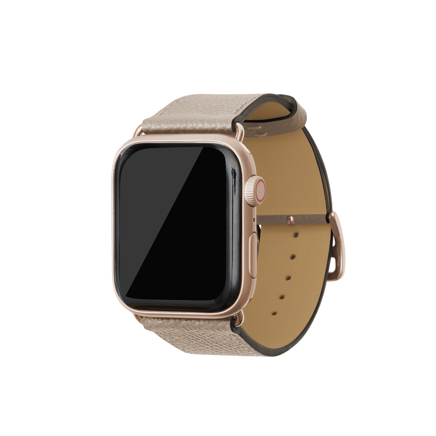 ノブレッサ Apple Watch レザーバンド【42mm/44mm/45mm, M/Lサイズ】 (アダプター：ゴールド)