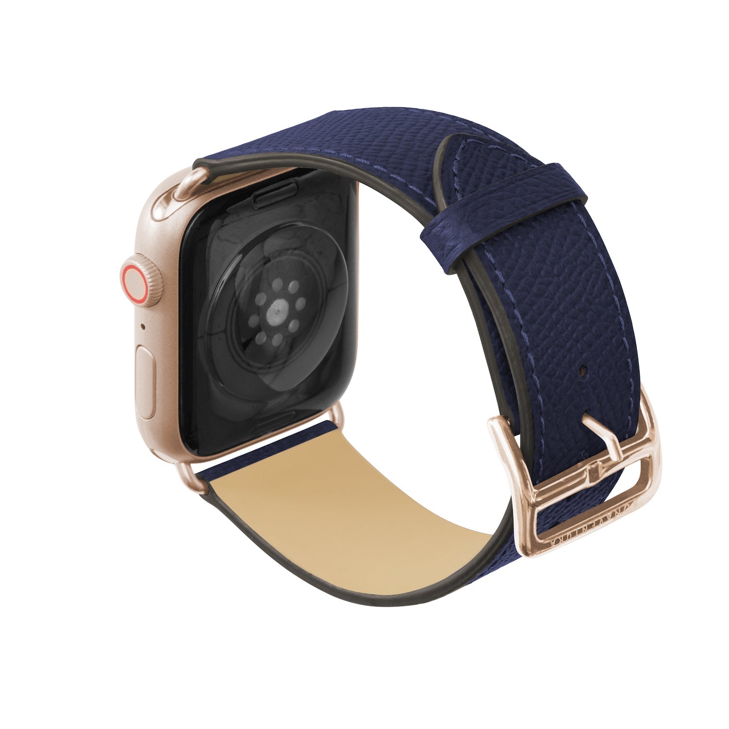 ノブレッサ Apple Watch レザーバンド【42mm/44mm/45mm, M/Lサイズ】 (アダプター：ゴールド)