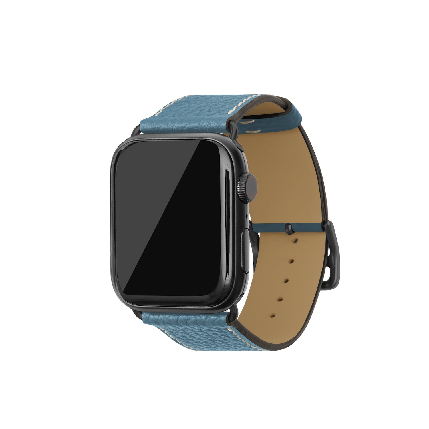 Apple Watch レザーバンド【42mm/44mm/45mm, M/Lサイズ】 (アダプター：ブラック)