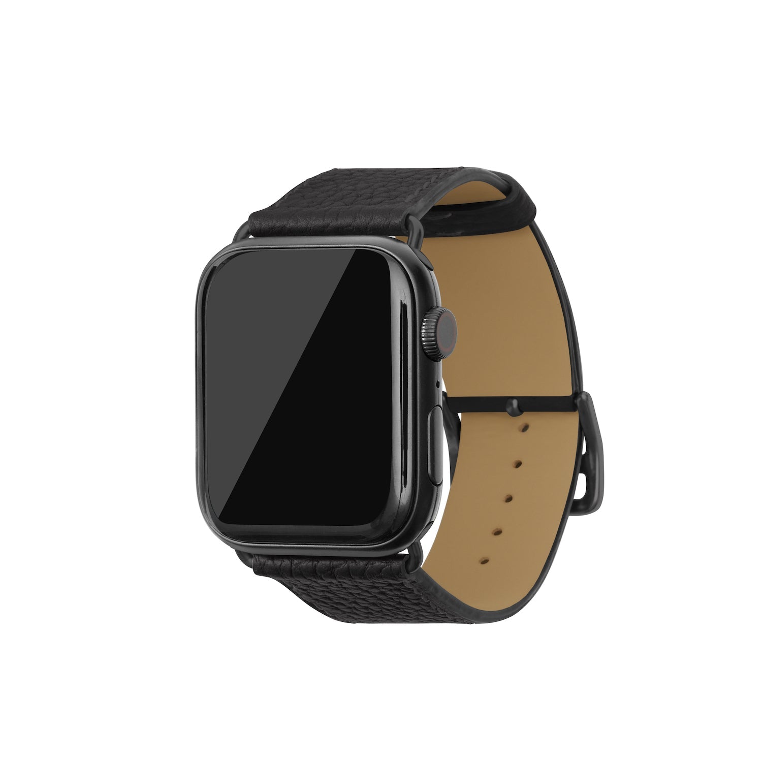 Apple Watch レザーバンド【42mm/44mm/45mm, M/Lサイズ】 (アダプター：ブラック)