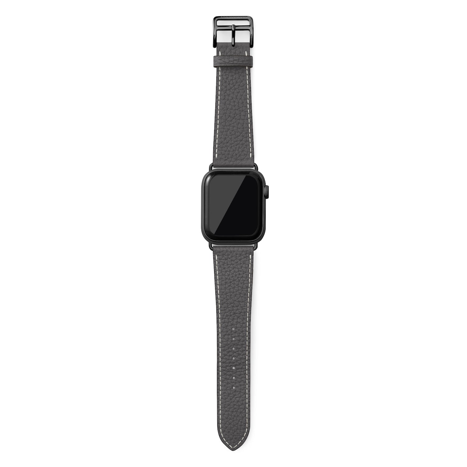 Apple Watch レザーバンド【42mm/44mm/45mm, M/Lサイズ】 (アダプター：ブラック)