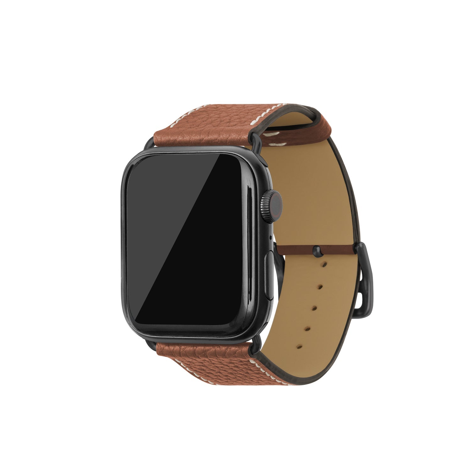 Apple Watch レザーバンド【42mm/44mm/45mm, M/Lサイズ】 (アダプター：ブラック)