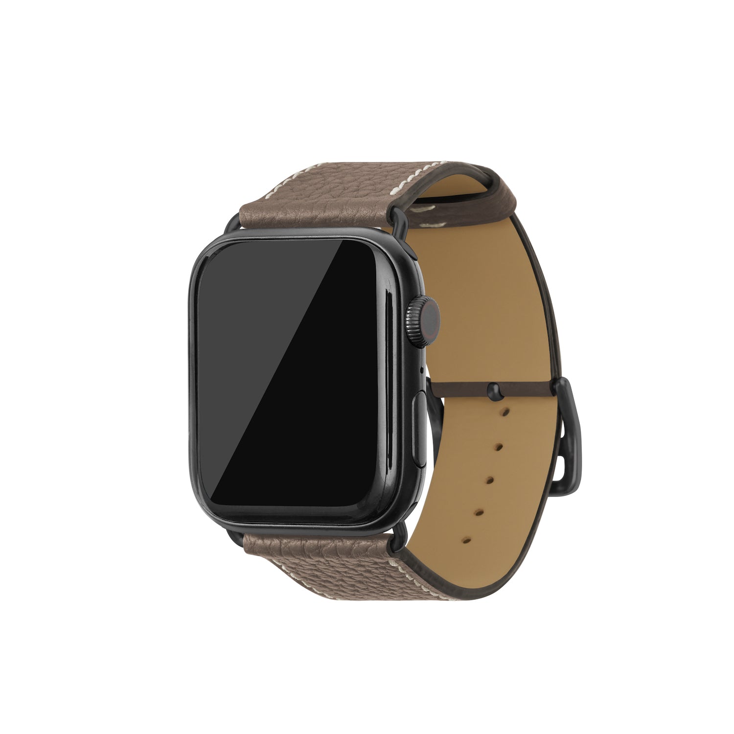 Apple Watch レザーバンド【42mm/44mm/45mm, M/Lサイズ】 (アダプター：ブラック)