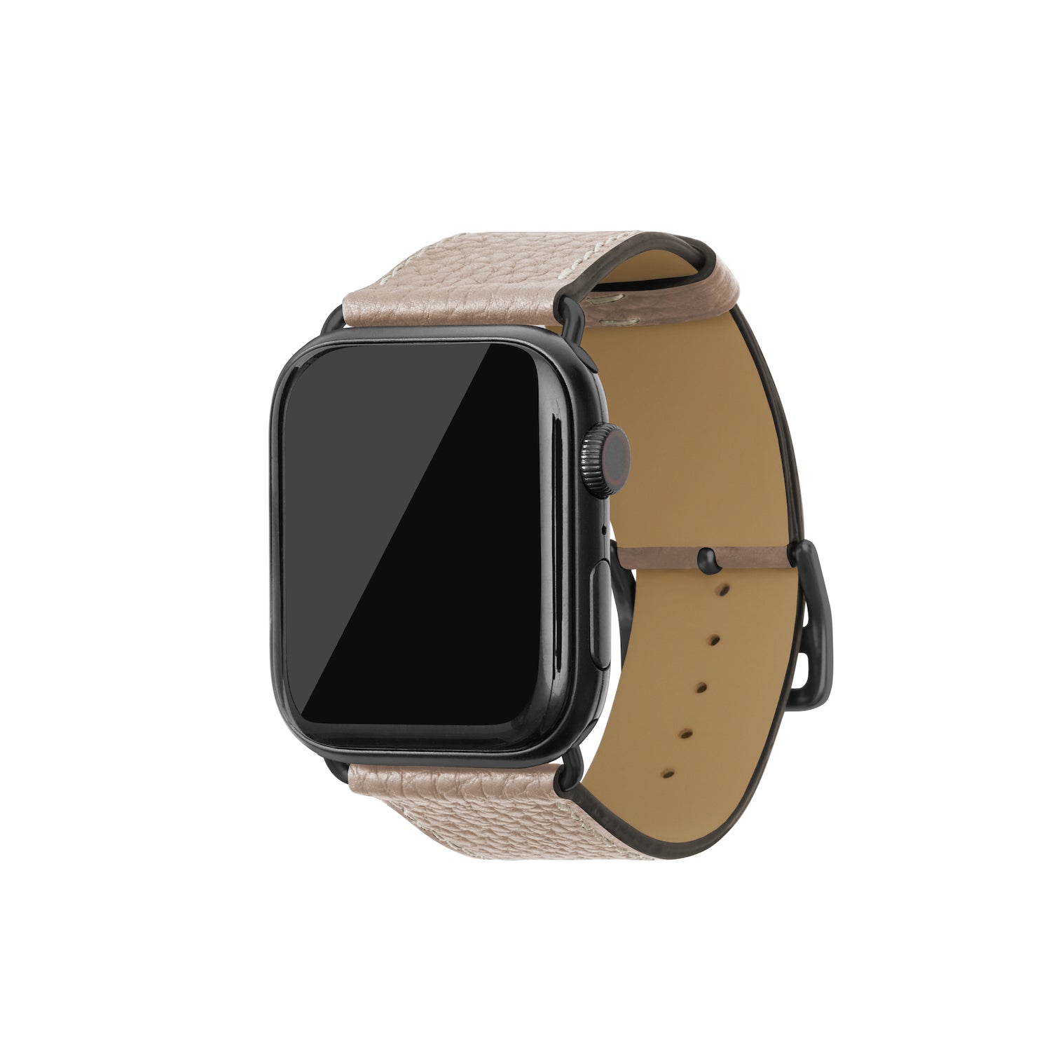 Apple Watch レザーバンド【42mm/44mm/45mm, M/Lサイズ】 (アダプター：ブラック)