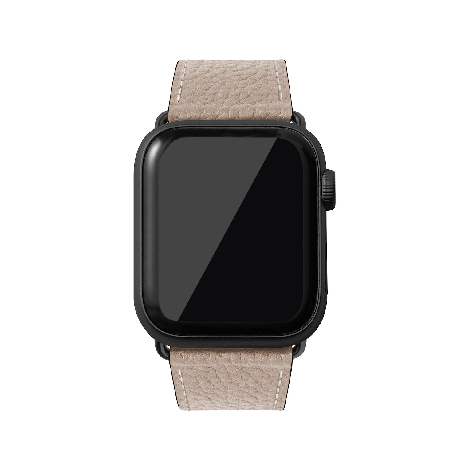 Apple Watch レザーバンド【42mm/44mm/45mm, M/Lサイズ】 (アダプター：ブラック)