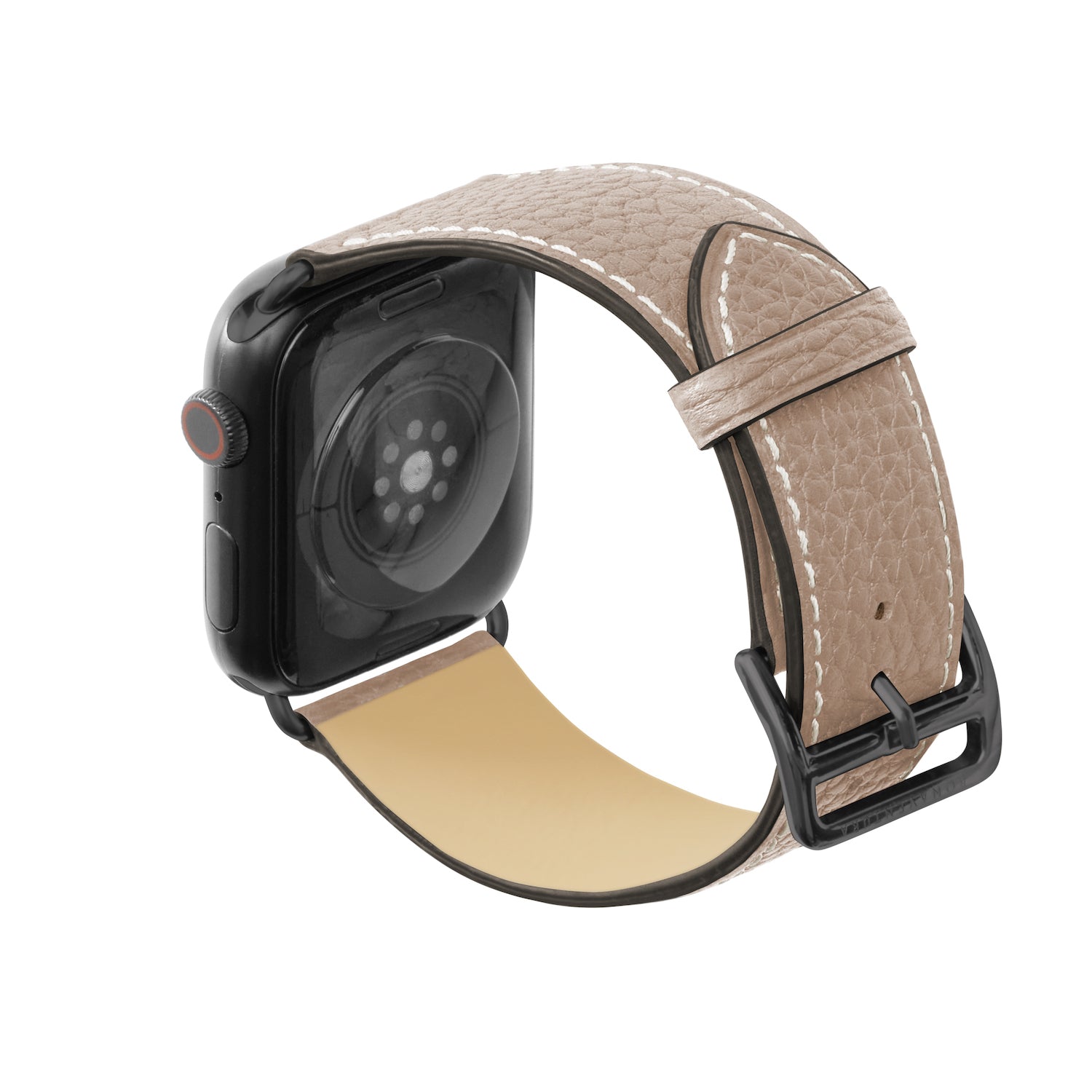 Apple Watch レザーバンド【42mm/44mm/45mm, M/Lサイズ】 (アダプター：ブラック)