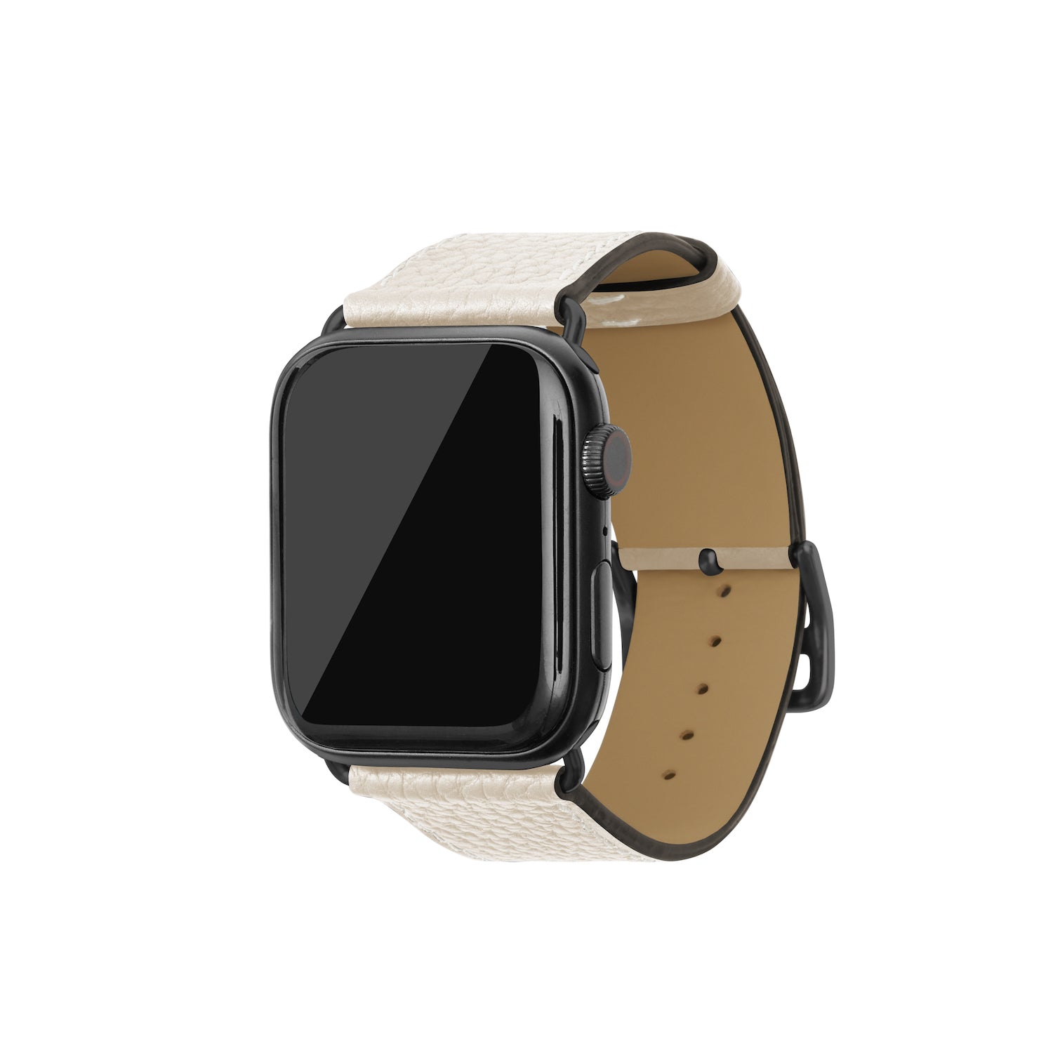 Apple Watch レザーバンド【42mm/44mm/45mm, M/Lサイズ】 (アダプター：ブラック)