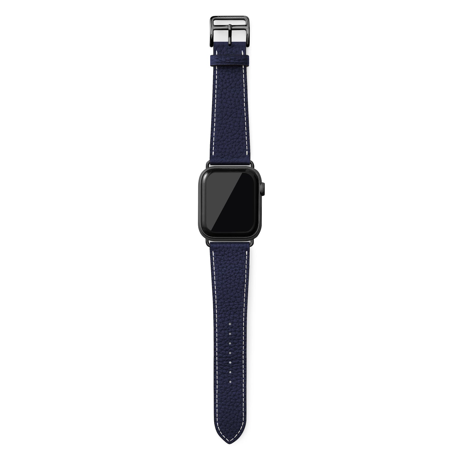 Apple Watch レザーバンド【42mm/44mm/45mm, M/Lサイズ】 (アダプター：ブラック)