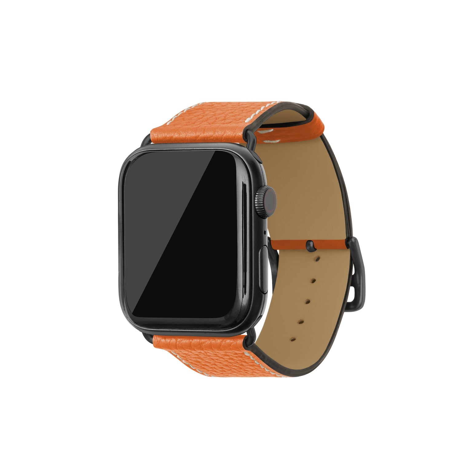 Apple Watch レザーバンド【42mm/44mm/45mm, M/Lサイズ】 (アダプター：ブラック)