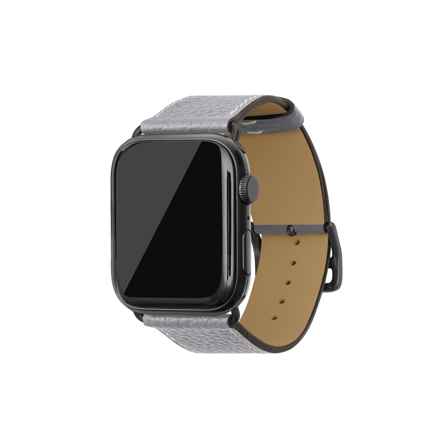 Apple Watch レザーバンド【42mm/44mm/45mm, M/Lサイズ】 (アダプター：ブラック)