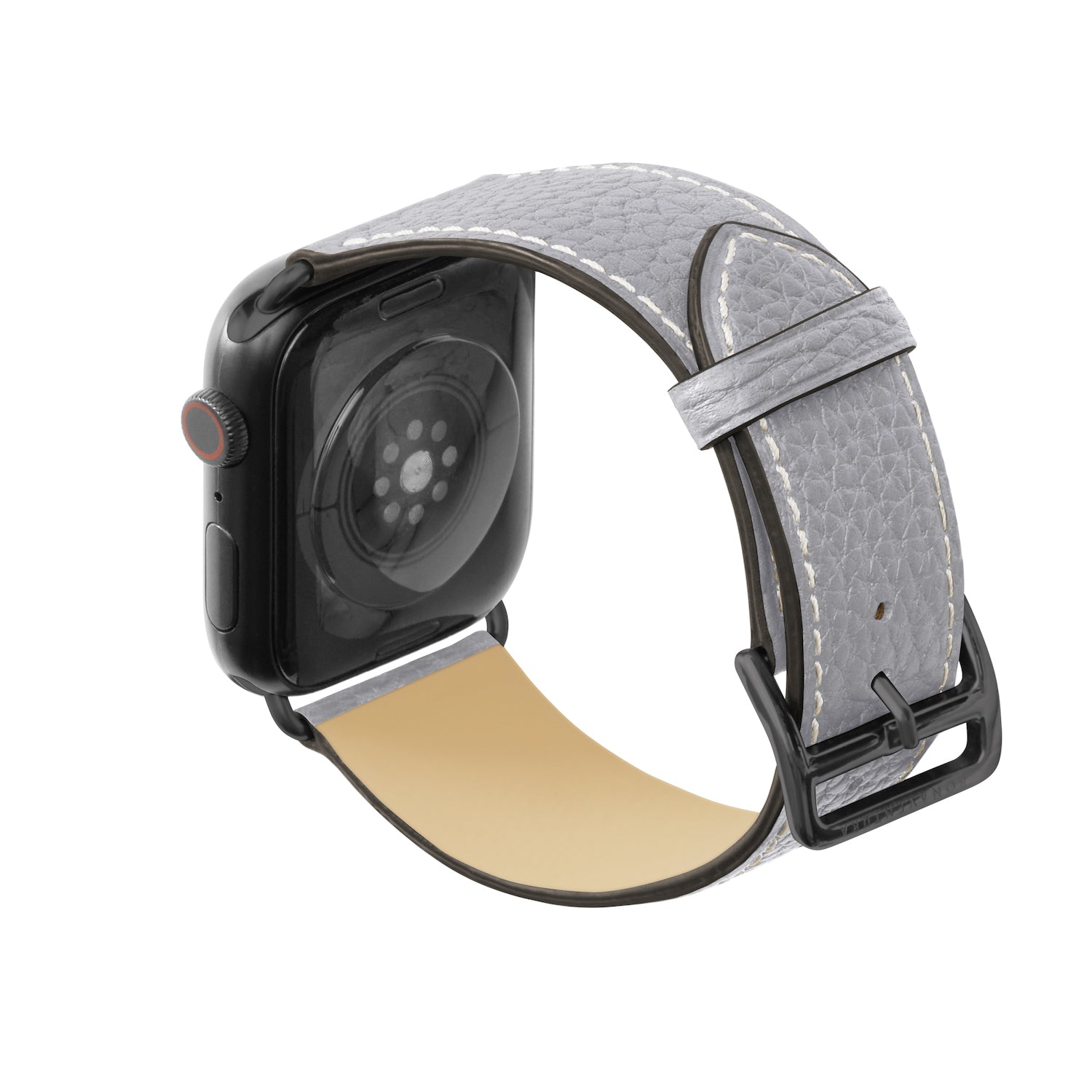 Apple Watch レザーバンド【42mm/44mm/45mm, M/Lサイズ】 (アダプター：ブラック)