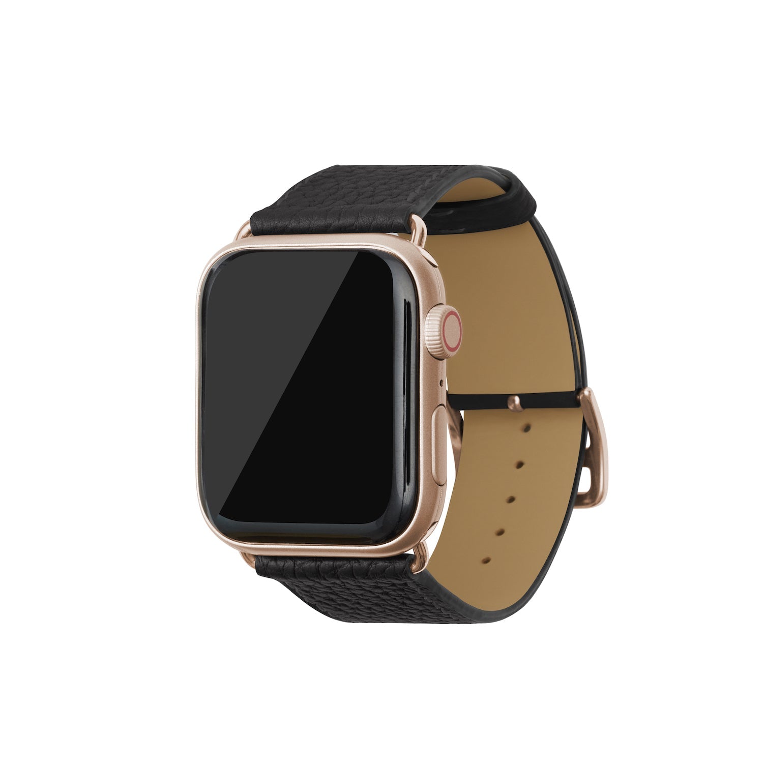 Apple Watch レザーバンド【42mm/44mm/45mm, M/Lサイズ】 (アダプター：ゴールド)