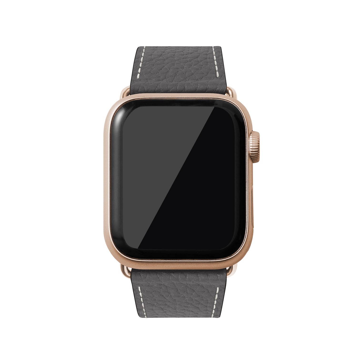 Apple Watch レザーバンド【42mm/44mm/45mm, M/Lサイズ】 (アダプター：ゴールド)