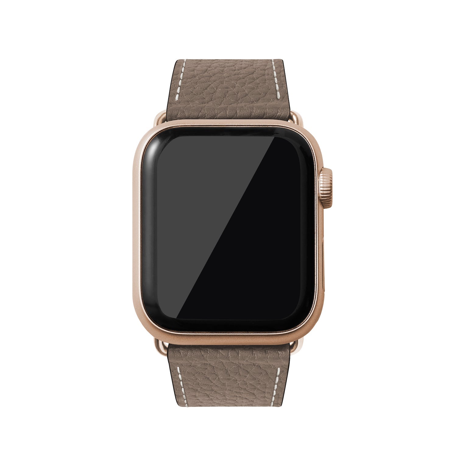 Apple Watch レザーバンド【42mm/44mm/45mm, M/Lサイズ】 (アダプター：ゴールド)