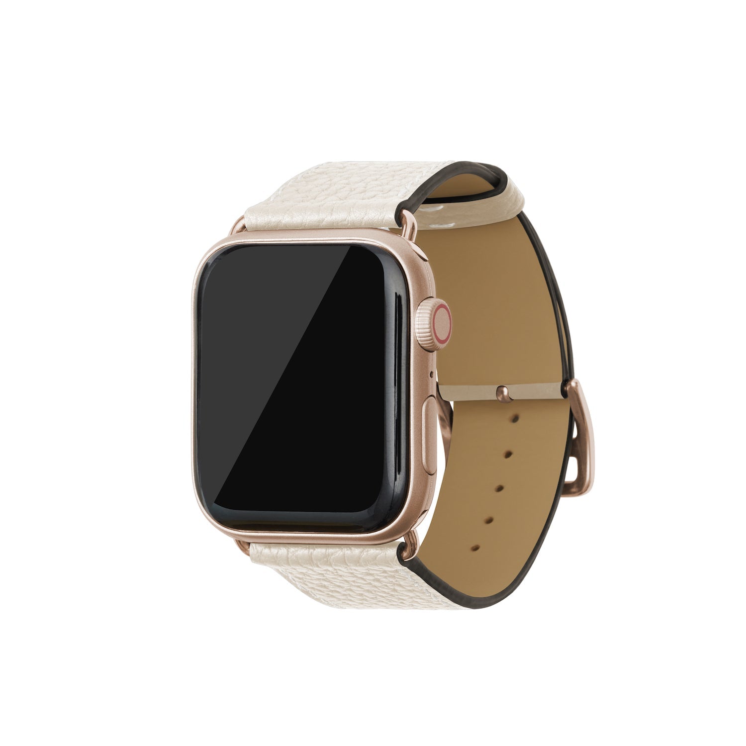 Apple Watch レザーバンド【42mm/44mm/45mm, M/Lサイズ】 (アダプター：ゴールド)