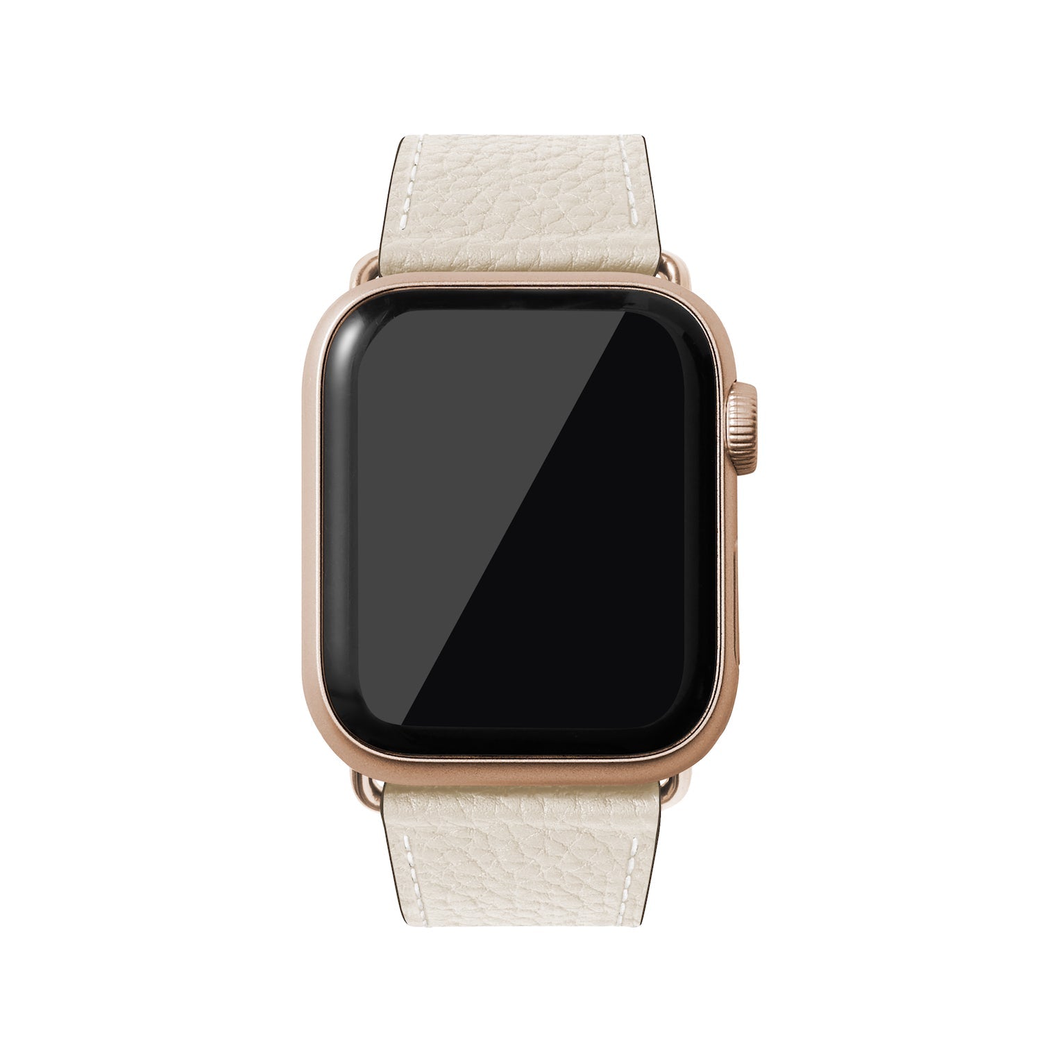 Apple Watch レザーバンド【42mm/44mm/45mm, M/Lサイズ】 (アダプター：ゴールド)