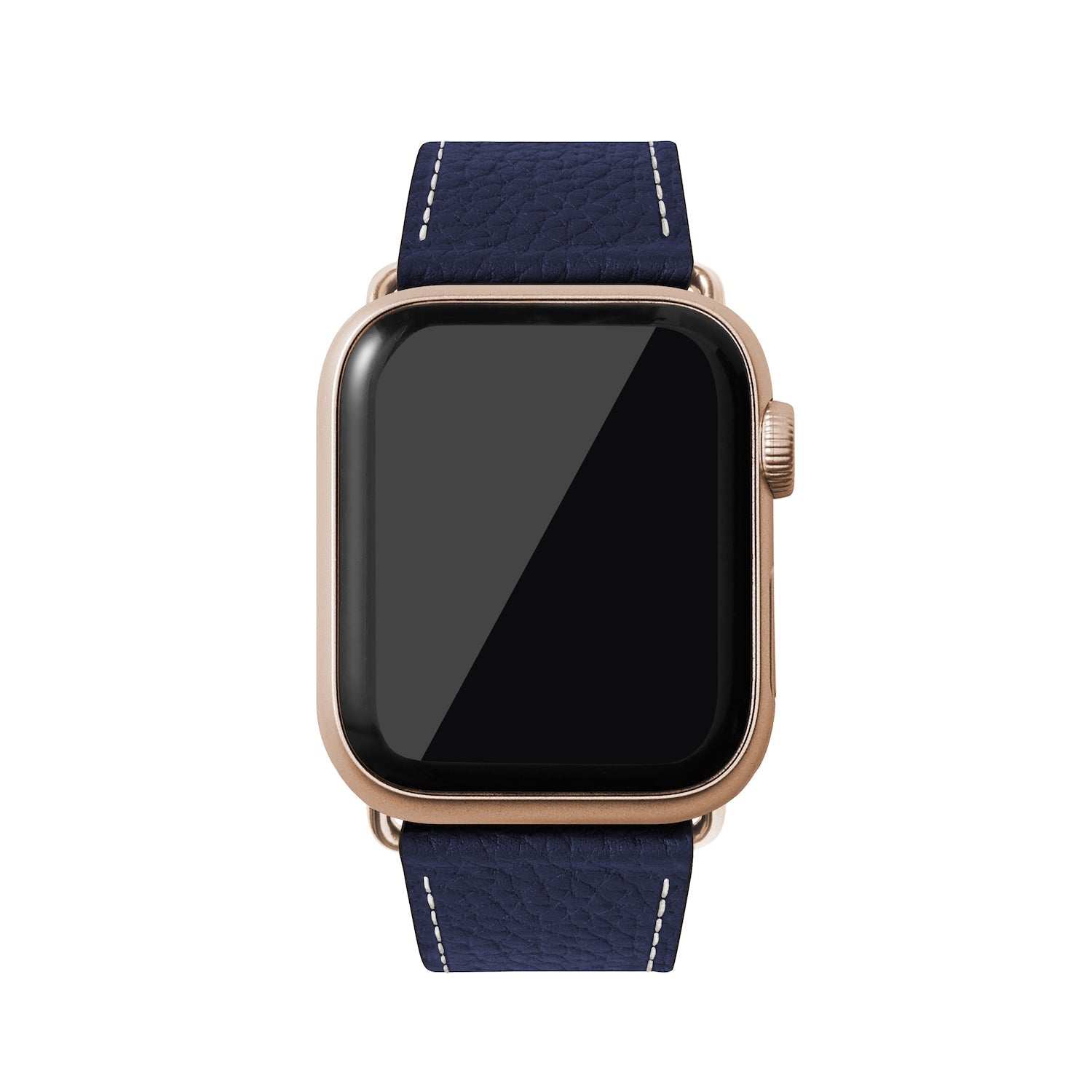 Apple Watch レザーバンド【42mm/44mm/45mm, M/Lサイズ】 (アダプター：ゴールド)