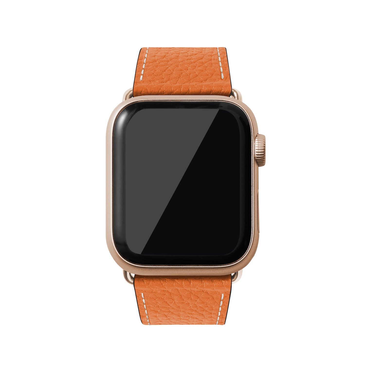 Apple Watch レザーバンド【42mm/44mm/45mm, M/Lサイズ】 (アダプター：ゴールド)