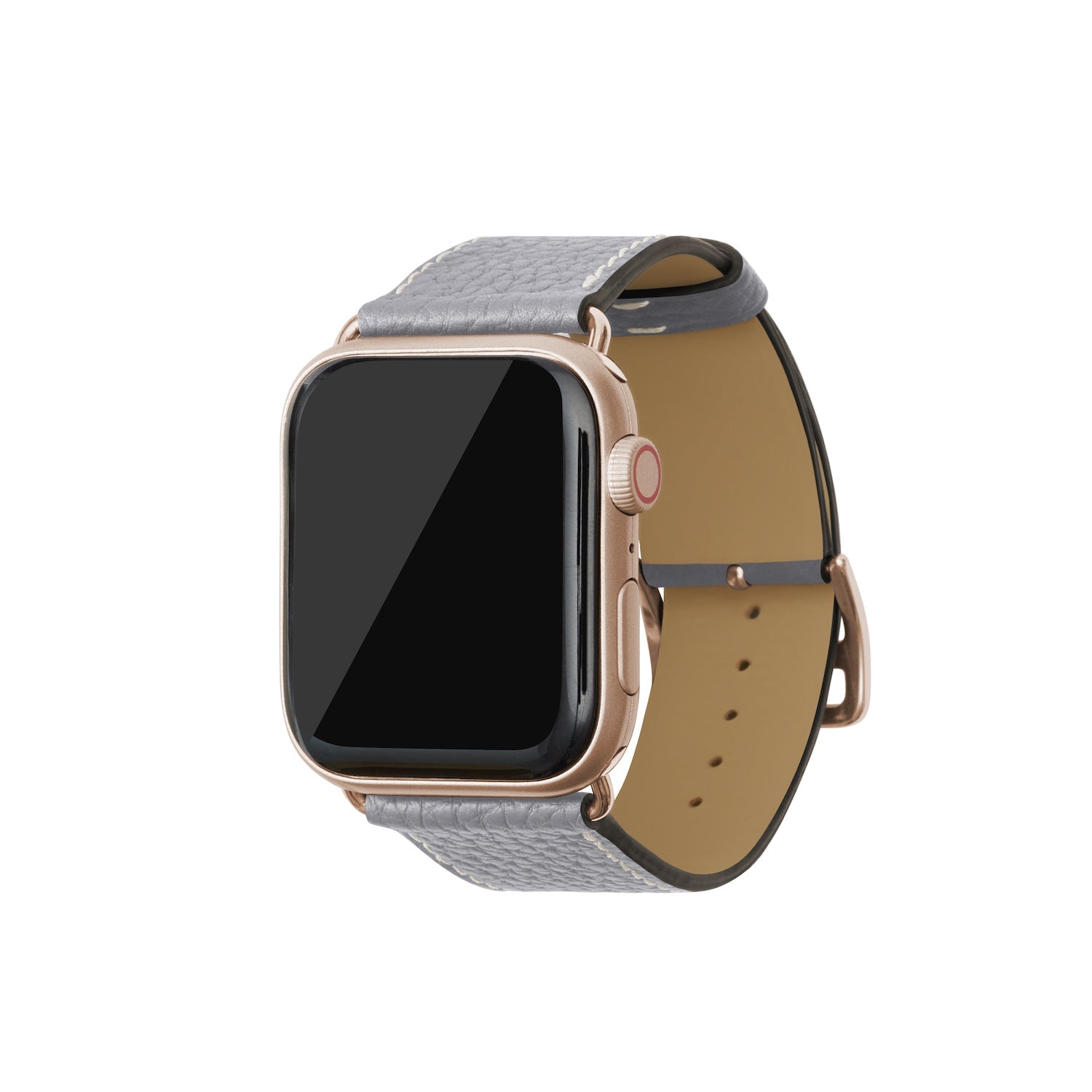 Apple Watch レザーバンド【42mm/44mm/45mm, M/Lサイズ】 (アダプター：ゴールド)