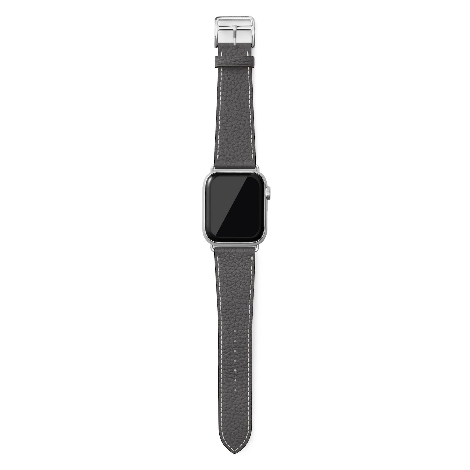 Apple Watch レザーバンド【42mm/44mm/45mm, M/Lサイズ】 (アダプター：シルバー)