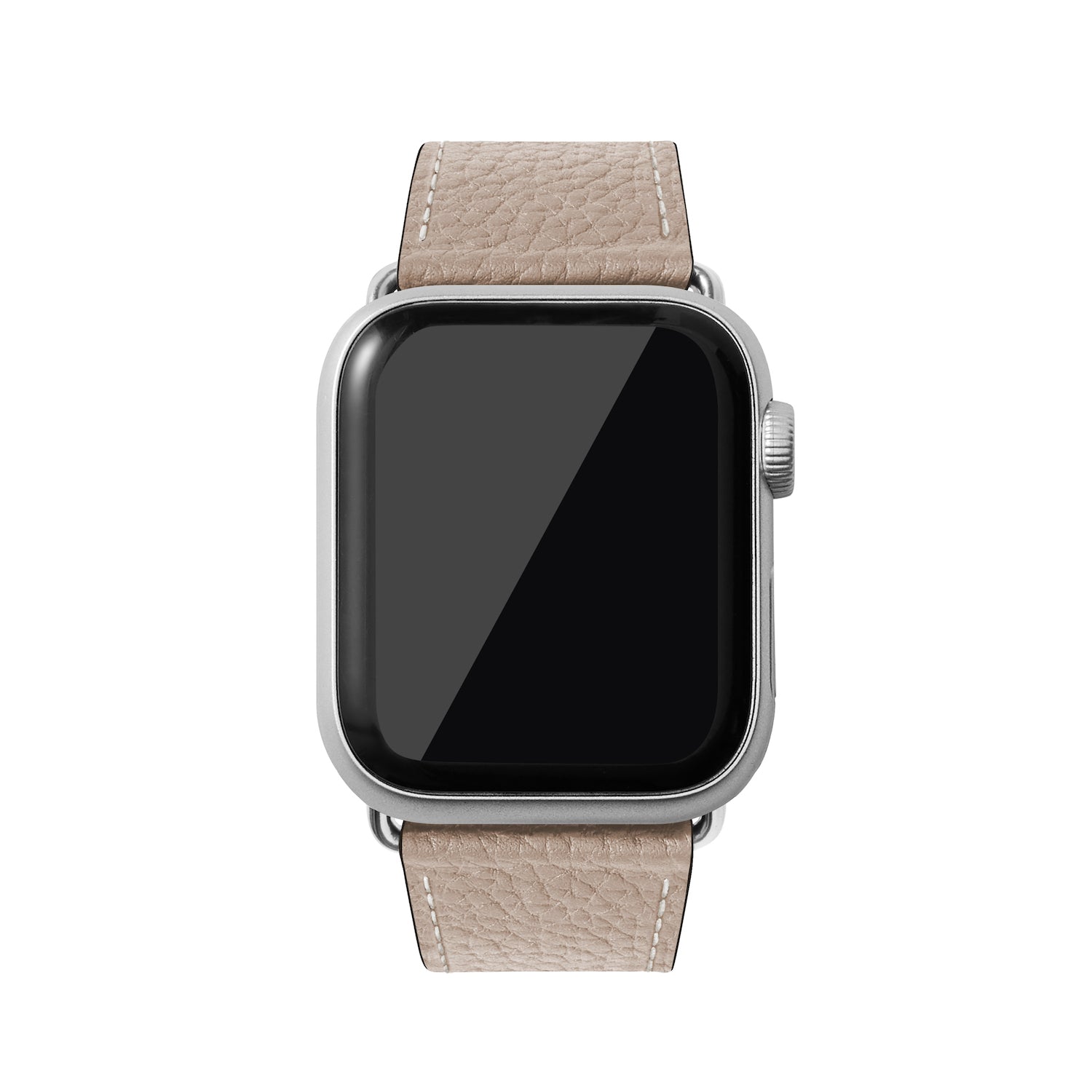 Apple Watch レザーバンド【42mm/44mm/45mm, M/Lサイズ】 (アダプター：シルバー)