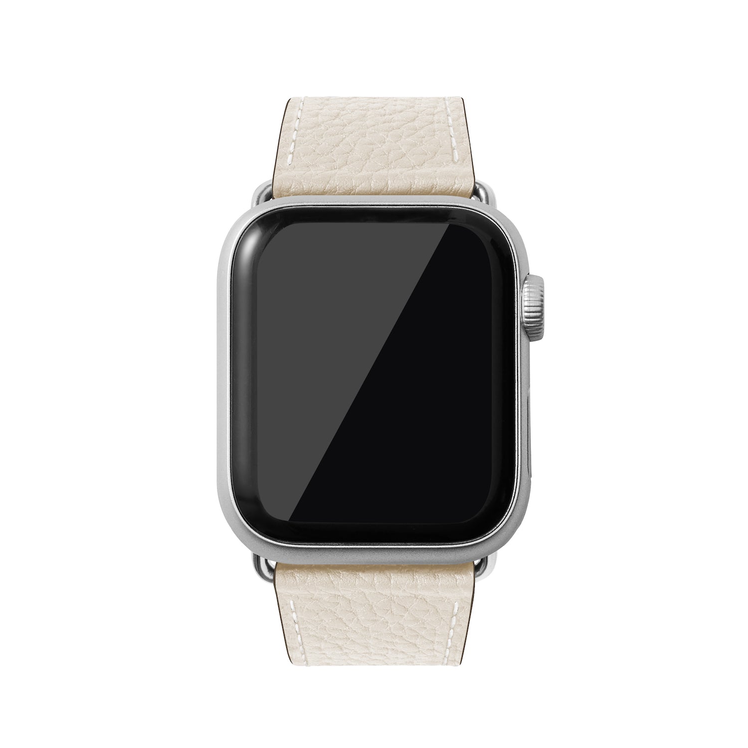 Apple Watch レザーバンド【42mm/44mm/45mm, M/Lサイズ】 (アダプター：シルバー)